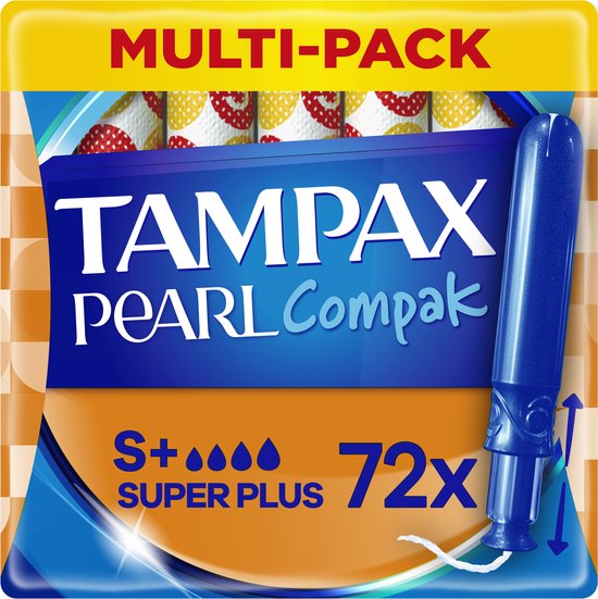 Tampax Pearl Compak Super Plus - Tampons Met Inbrenghuls - 72 stuks