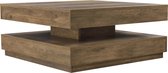 Salontafel - Met draaibaar tafelblad - Spaanplaat - Hout kleurig - Afmeting (LxBxH) 76 x 76 x 38 cm