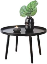 Salontafel hout - houten tafel - tafel zwart - tafel rond zwart - salontafels rond - salontafels - salontafel industrieel - bijzettafel zwart - bijzettafels