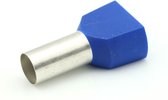 Adereindhuls dubbel 2,5 mm² x 13 mm blauw 100 stuks | Ferrule | Draadhuls | Adereindhulzen | Eindverbinder