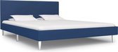 Decoways - Bedframe stof blauw 160x200 cm