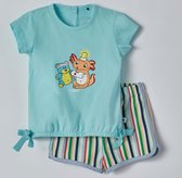 Woody pyjama meisjes - axolotl - blauw - 221-3-BST-S/822 - maat 86