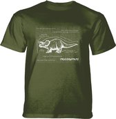 T-shirt Triceratops Fact Sheet Green KIDS XL