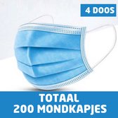 Xique 3 laags mondmaskers 200 stuks - Blauw