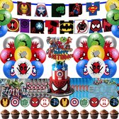 Black Panther, Captain America, Spiderman ballon Combo Pull vlag Set / superheld thema verjaardagsfeestje decoratie