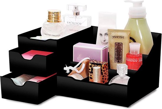 Badkamer aanrecht Organizer, 3-banden ijdelheid lade hoek plank opslag organisator voor make-up cosmetische parfum, keuken kruiden rek metalen staande plank