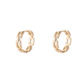 Oorring - oorring - Schakel - Gold Plated Earring - Goudkleurig - Copper