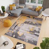 Tapiso Elefanta Vloerkleed Grijs Geel Abstract Modern Woonkamer Tapijt Maat- 180x260