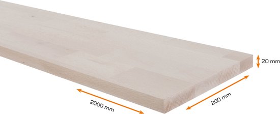 plank. Timmerpaneel meubelpaneel van beukenhout. A/B 200 x... | bol.com