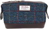The British Bag Company - Allasdale Harris Tweed Navy Leather Washbag (Toilettas)