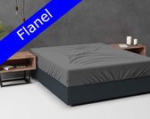 Basic Warme Flanel Hoeslaken Lits-jumeaux Antraciet | 180x200 | Extra Zacht En Lekker | Optimale Pasvorm En Rondom Elastiek | Bescherming Tegen De Kou | Donsachtige Laagje