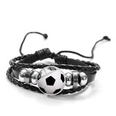 GoedeDoelen.Shop | Veterarmband Voetbal | Voetbal Armband | Sport Armband | Voetbal Jongen | Voetbal Meisje | Polsmaat 17 - 27 CM | Cadeau | Wellness-House