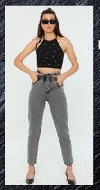 Dames jeans hoge taille zwart maat 42