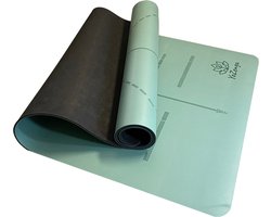 YoZenga Premium Rubber Yoga Mat – Ohm Moss Green – sportmat – Fitnessmat – Pro Grip – Extra Breed – Hygiënisch – Inclusief draagriem