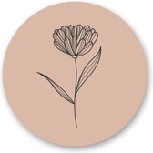 Sluitsticker - Sluitzegel – Bloem – Poeder Rose / Nude  / Mauve / Taupe | Valentijn - Print | Verjaardag - Trouwkaart – Geboortekaart – Envelop | Envelop stickers | Cadeau – Gift – Cadeauzakje – Traktatie | Leuk inpakken | Huwelijk - Babyshower