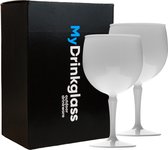 2x Gin Tonic Glas Mumbai Wit 47cl l Onbreekbare kunststof l Plastic drinkglazen
