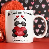 Panda Love "Lieverd" - Beker - Valentijnscadeau - Mok met naam - Valentijn - Gratis Inpak Service