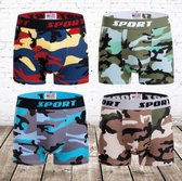 Crazy Man heren boxershorts katoen army 4-pak -Merkloos-M-Boxershorts