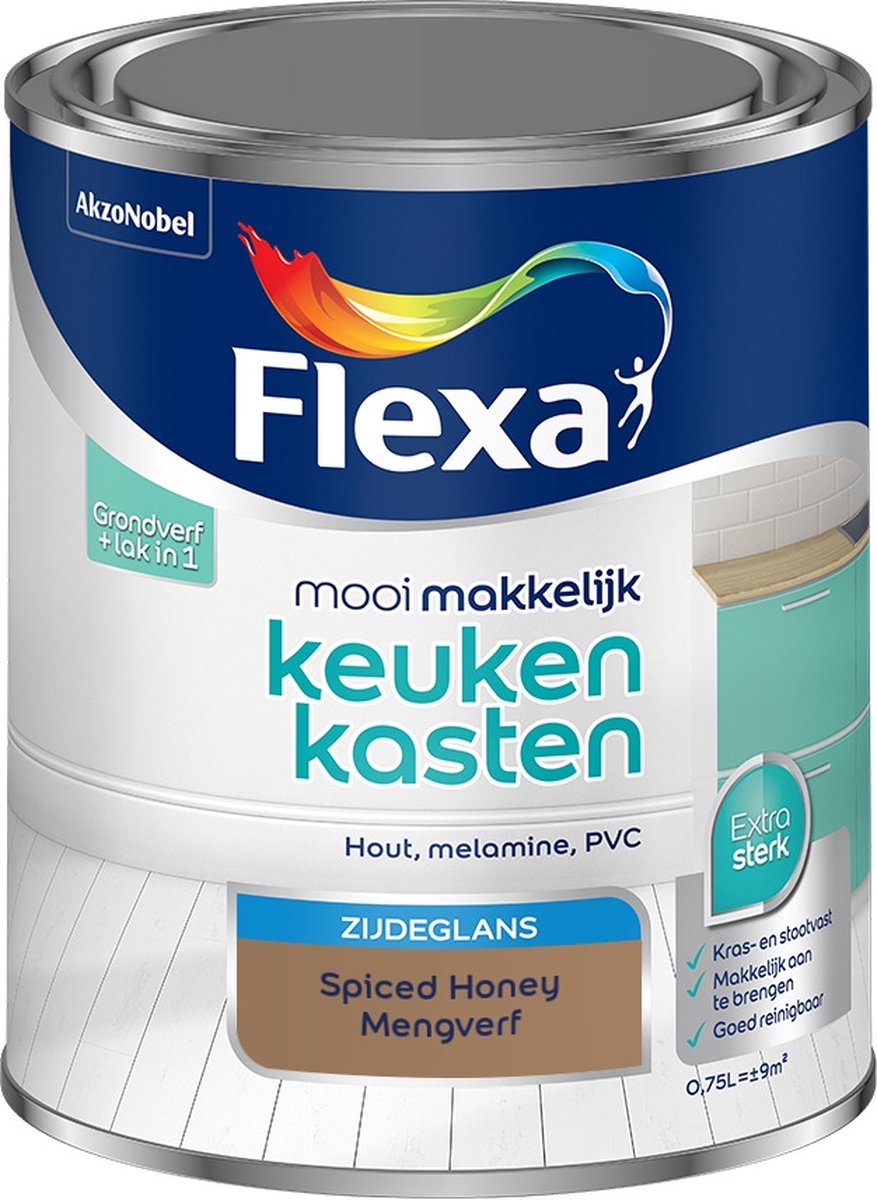 Flexa Mooi Makkelijk Verf - Keukenkasten - Mengkleur - Spiced Honey - 750 ml
