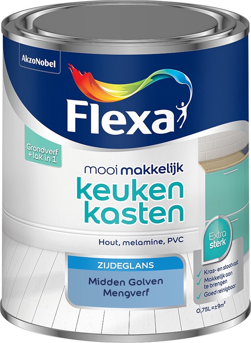 Flexa Mooi Makkelijk Verf - Keukenkasten - Mengkleur - Midden Golven - 750 ml