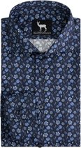 GENTS - Overhemd Heren Volwassenen print bloem blauw Maat M 39/40