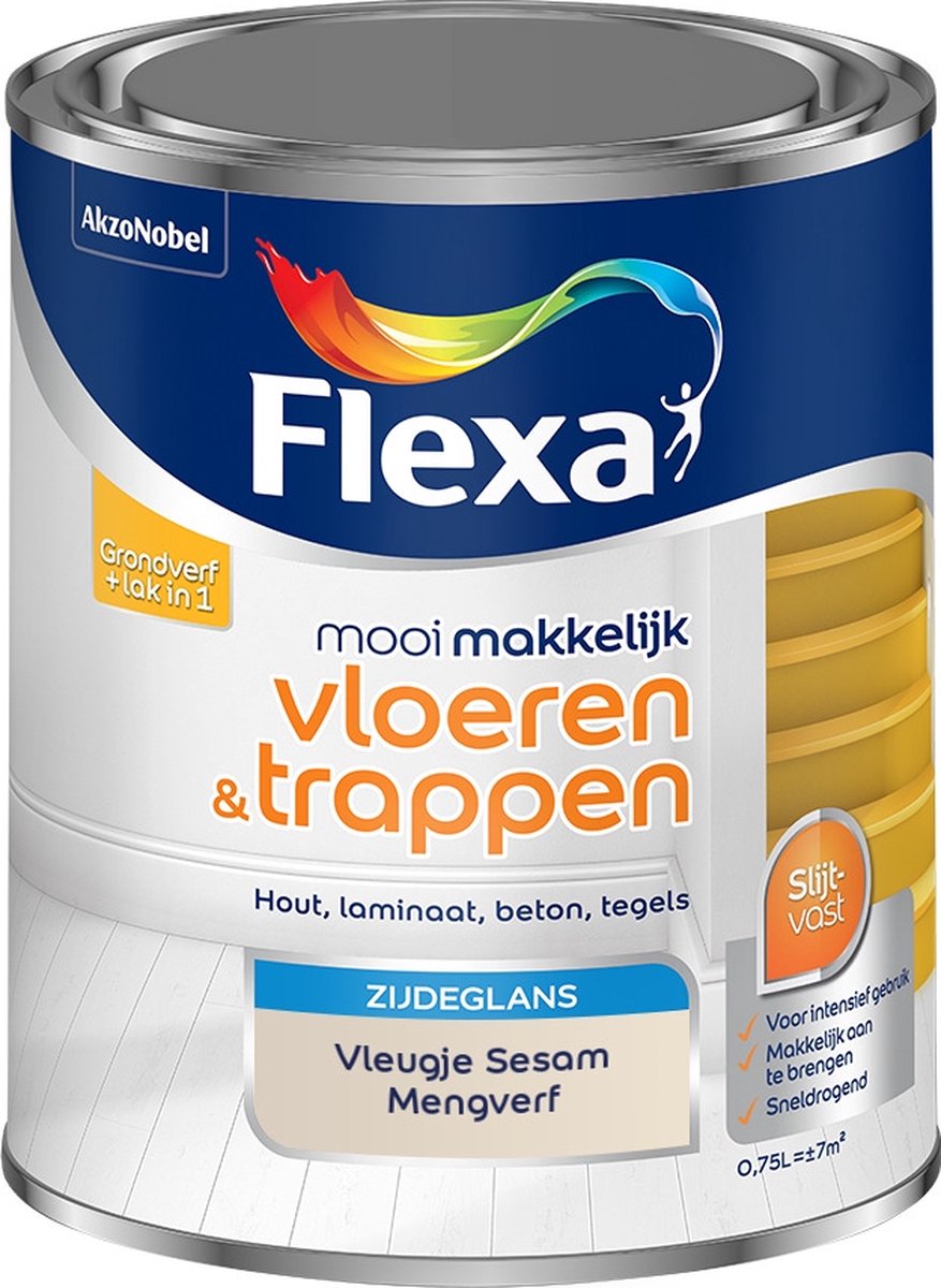 Flexa Mooi Makkelijk Verf - Vloeren en Trappen - Mengkleur - Vleugje Sesam - 750 ml
