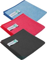 SOP Microvezeldoeken - Schoonmaakdoeken - Set Duurzame doeken 3 stuks - 2x 32x32 cm, 1x 40x40 cm -