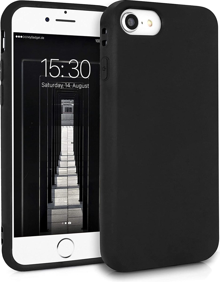 Siliconen Telefoonhoesje - Geschikt voor iPhone 7 - Hoesje - Back Cover - Zwart