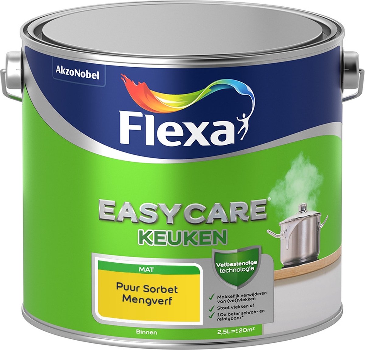 Flexa Easycare Muurverf - Keuken - Mat - Mengkleur - Puur Sorbet - 2,5 liter
