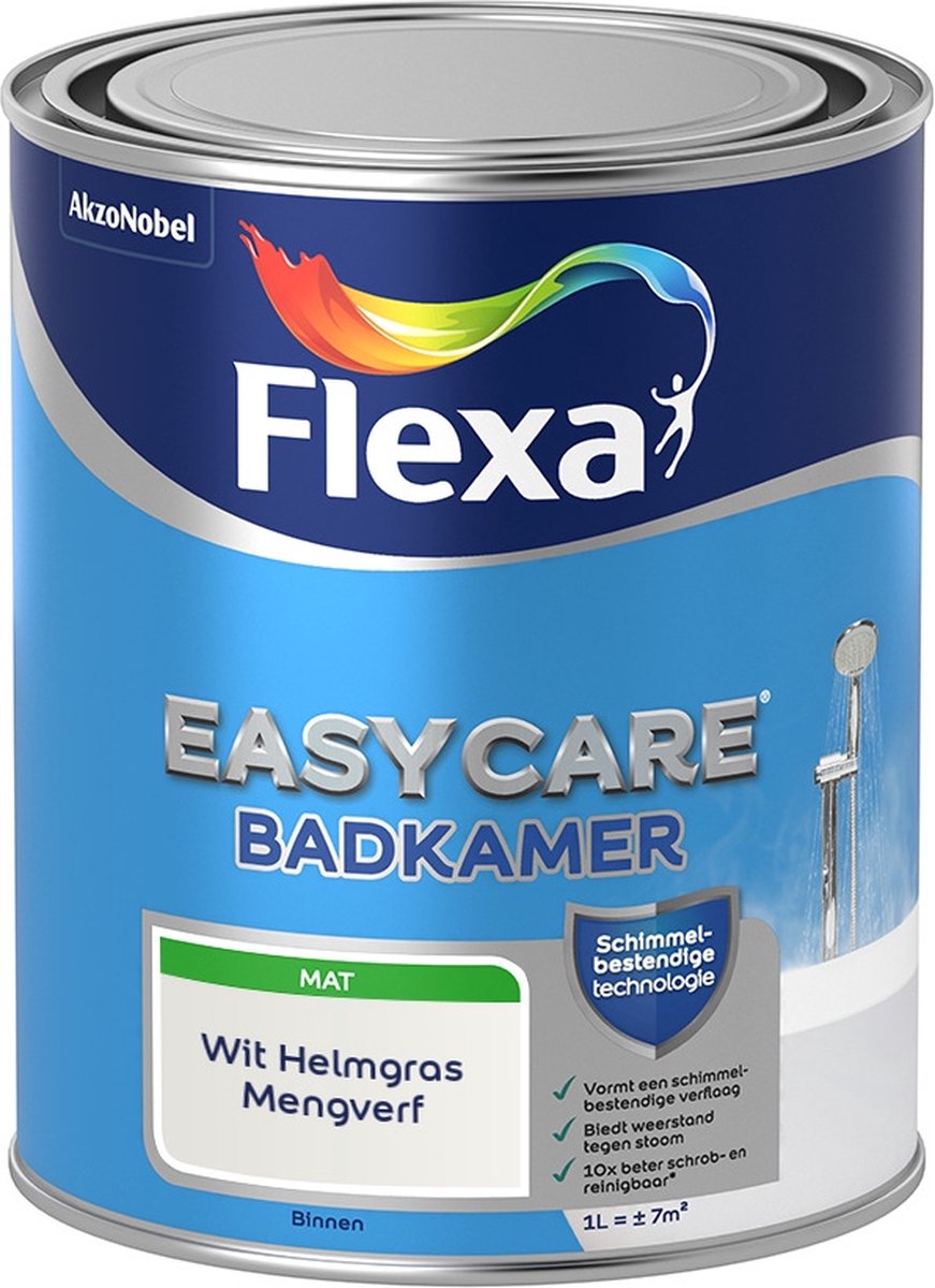 Flexa Easycare Muurverf - Badkamer - Mat - Mengkleur - Wit Helmgras - 1 liter