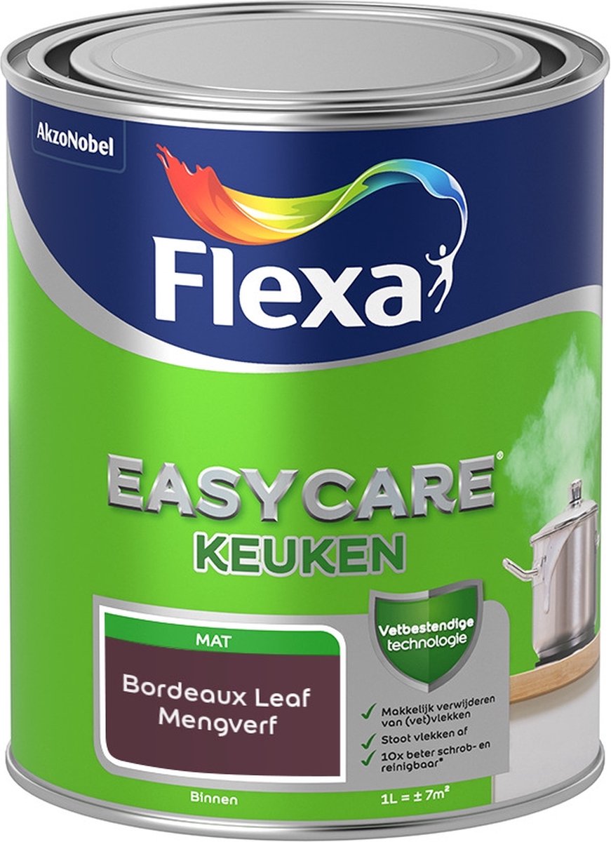 Flexa Easycare Muurverf - Keuken - Mat - Mengkleur - Bordeaux Leaf - 1 liter