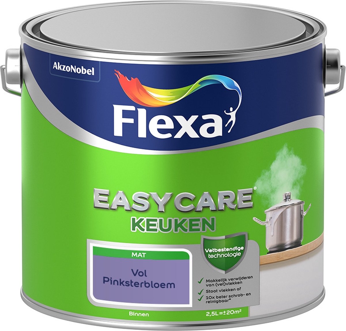 Flexa Easycare Muurverf - Keuken - Mat - Mengkleur - Vol Pinksterbloem - 2,5 liter