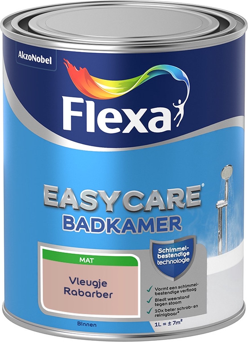 Flexa Easycare Muurverf - Badkamer - Mat - Mengkleur - Vleugje Rabarber - 1 liter