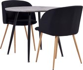 Decoways - 3-delige Eethoek stof zwart