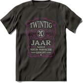 20 Jaar Legendarisch Gerijpt T-Shirt | Roze - Grijs | Grappig Verjaardag en Feest Cadeau Shirt | Dames - Heren - Unisex | Tshirt Kleding Kado | - Donker Grijs - S