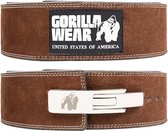 Gorilla Wear 4 Inch Leren Lever Lifting Belt - Bruin - L/XL