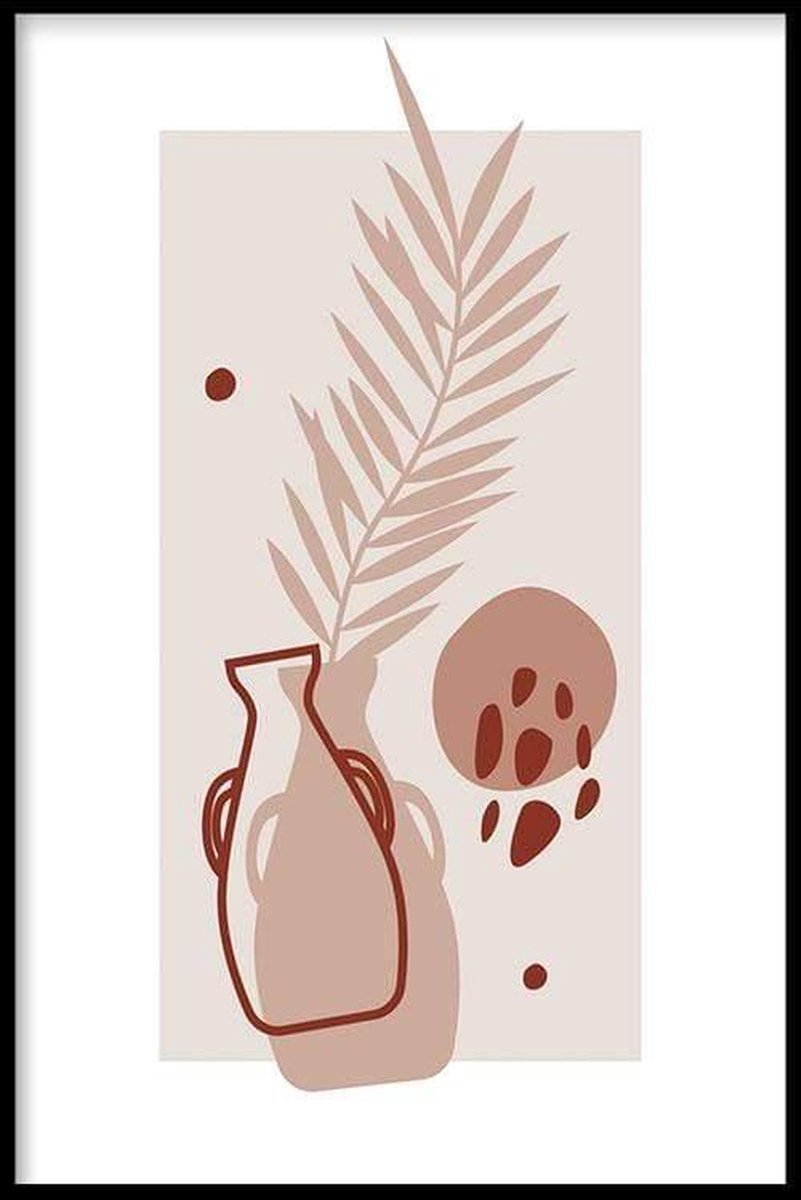 Walljar - Abstract Pot Shadow - Muurdecoratie - Poster
