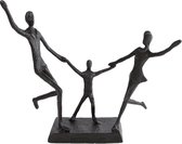 Home&Deco Sculptuur dansende familie zwart metaal-19,5x9,5x20,5cm-1 stuks