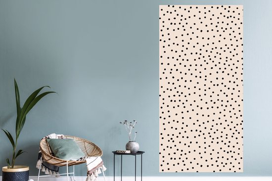 Stickers Stickers muraux - Dot - Beige - Zwart - 80x160 cm - Feuille adhésive