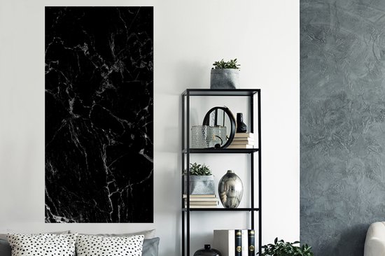 Stickers Stickers muraux - Marbre - Zwart - Natuursteen - 80x160 cm - Feuille adhésive