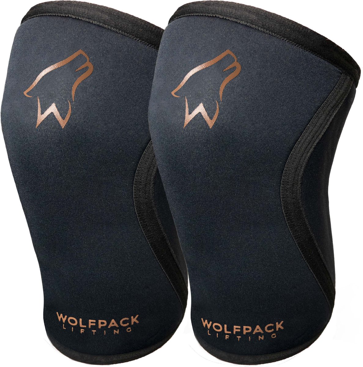 Wolfpack Lifting - Knee Sleeves - Knie Brace - Fitness - Krachttraining - Squatten - Maat XL - Zwart/Bruin - 2 stuks