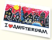 I LOVE AMSTERDAM - ansichtkaart - 2x 3 stuks