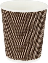 Natural Tableware duurzame stevige wegwerpbekers - 240ml - 25 Stuks - black/brown