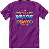 Pride Day | Pride T-Shirt | Grappig LHBTIQ+ / LGBTQ / Gay / Homo / Lesbi Cadeau Shirt | Dames - Heren - Unisex | Tshirt Kleding Kado | - Paars - M