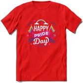 Pride Day | Pride T-Shirt | Grappig LHBTIQ+ / LGBTQ / Gay / Homo / Lesbi Cadeau Shirt | Dames - Heren - Unisex | Tshirt Kleding Kado | - Rood - L