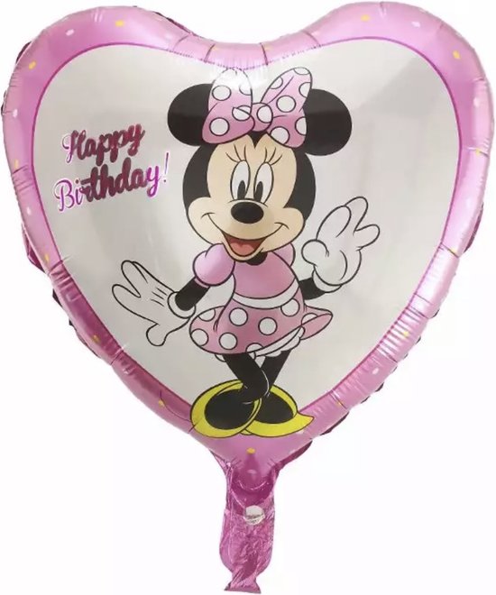 Minnie Mouse - Happy Birthday - Folieballon - verjaardag - hart - ballon