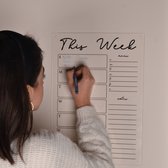 Aangepaste weekkalender of maaltijdplanner op helder acryl voor muur in kantoor, huis of keuken - WEEKLY PLANNER