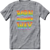 Born This Way | Pride T-Shirt | Grappig LHBTIQ+ / LGBTQ / Gay / Homo / Lesbi Cadeau Shirt | Dames - Heren - Unisex | Tshirt Kleding Kado | - Donker Grijs - Gemaleerd - L