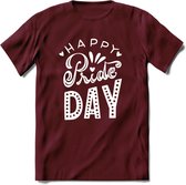 Pride Day | Pride T-Shirt | Grappig LHBTIQ+ / LGBTQ / Gay / Homo / Lesbi Cadeau Shirt | Dames - Heren - Unisex | Tshirt Kleding Kado | - Burgundy - M