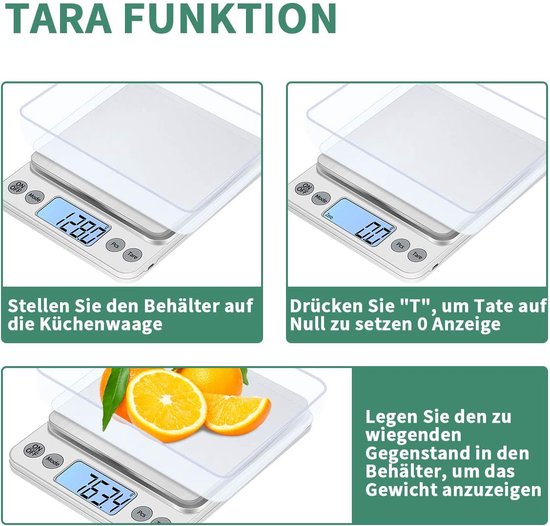 3T6B Elektronische keukenweegschaal, nauwkeurige keukenweegschaal, 4